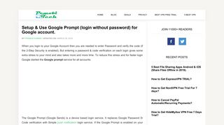 Setup & Use Google Prompt (login without password) for Google ...