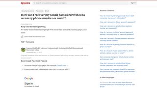 How to recover my Gmail password without a recovery phone number ...