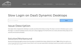 Slow Login on DaaS Dynamic Desktops - Green Cloud