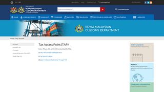 Tax Access Point (TAP) - Kastam