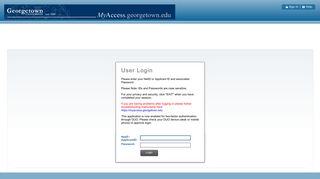 MyAccess Login - User Login - Georgetown University