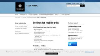Email in mobile units – Staff Portal - University of Gothenburg