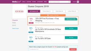 15% OFF Guess Coupons, Promo Codes February 2019 - DealsPlus