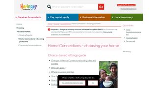 Home Connections - choosing your home | Haringey Council