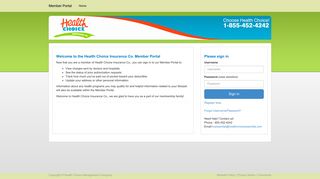 Member Portal - Health Choice Insurance Co.