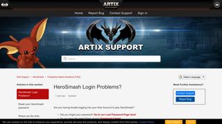 HeroSmash Login Problems? – Artix Support