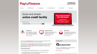 Hitachi Capital | PaybyFinance: retail finance, point of sale online credit