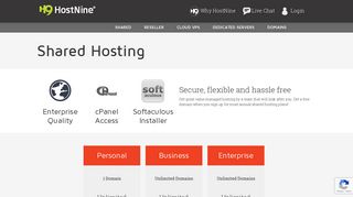 Shared Hosting: unlimited web hosting from HostNine
