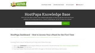 How to Access Your cPanel for the First Time - HostPapa Knowledge ...