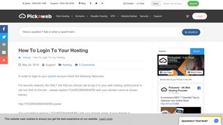 How To Login To Your Hosting - Pickaweb