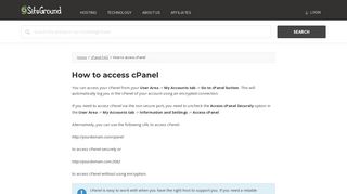 How to access cPanel - SiteGround