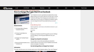 How to Change My Login Mail ID on Facebook | Chron.com