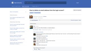 How to delete an email address from the login screen? | Facebook ...