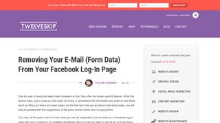 Removing Your E-mail (form Data) From Your Facebook Log-in Page ...