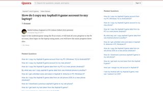 How to copy my Asphalt 8 game account to my laptop - Quora