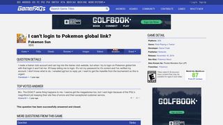 I can't login to Pokemon global link? - Pokemon Sun Answers for 3DS ...