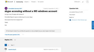skype accessing without a MS windows account - Microsoft Community