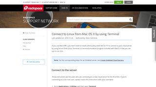 Connect to Linux from Mac OS X by using Terminal - Rackspace Support