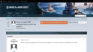 How to login with wargaming account via steam? - Q&A Section ...