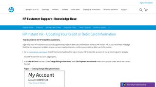 HP Instant Ink - Updating Your Credit or Debit Card Information | HP ...