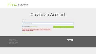 HTC elevate - Register