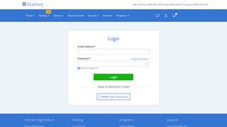 Login Page – Bluehost India
