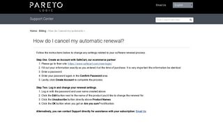 ParetoLogic Inc. | How do I cancel my automatic renewal?