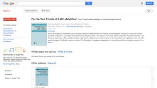 Fermented Foods of Latin America: From Traditional Knowledge to ...