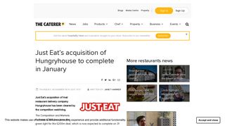 Just Eat's acquisition of Hungryhouse to complete in January | The ...