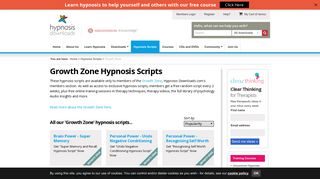 Growth Zone Hypnosis Scripts | Hypnosis Downloads