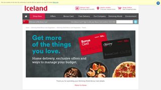 Bonus Card - Welcome to Iceland Foods