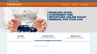 Renew Car Insurance Policy Online - ICICI Lombard