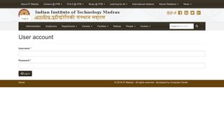 User account | Indian Institute of Technology Madras - IIT Madras