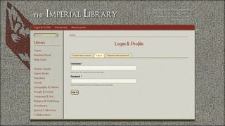 Login & Profile | The Imperial Library