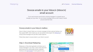 How to snooze emails in your Inbox.lv (Inbox.lv) email account