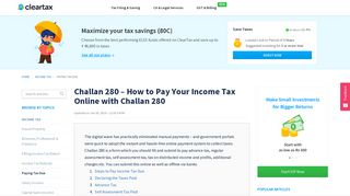 Challan 280 - Income Tax Online Payment using Challan 280 - ITNS ...