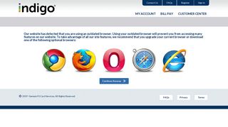 Indigo Platinum MasterCard: Browser Upgrade