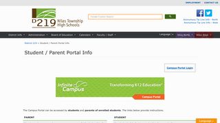 Student / Parent Portal Info – Niles Township High Schools District 219