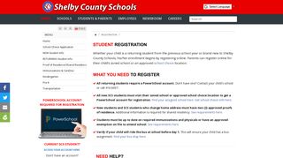 Student Registration - Shelby County Schools