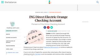 ING Direct Electric Orange Checking (Now 360 Checking) - The Balance