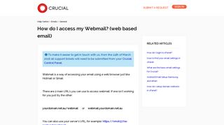 How do I access my Webmail? (web based email) – Help Centre
