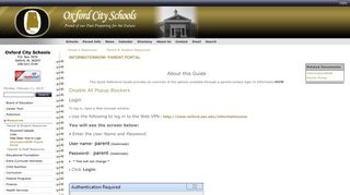 InformationNOW- Parent Portal - Oxford City Schools