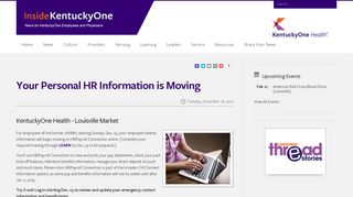 Your Personal HR Information is Moving - Inside KentuckyOne