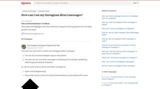 How to see my Instagram direct messages - Quora