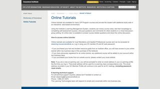 IIC - Online Tutorials | For Students | Insurance Institute