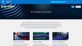 Student Courses | Intel® AI Academy | Intel® Software