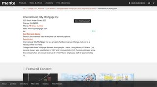 International City Mortgage Orange CA, 92868 – Manta.com