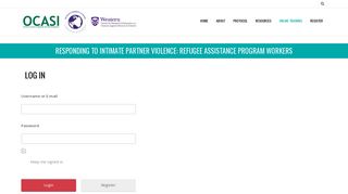 Login – Responding to Intimate Partner Violence: Refugee Assistance ...