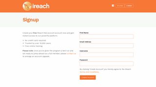Signup - iReach
