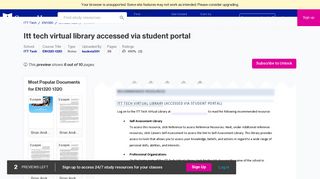 Itt tech virtual library accessed via student portal - Course Hero